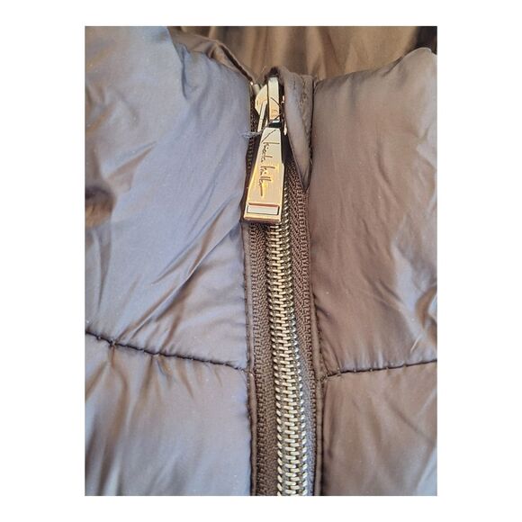 NICOLE MILLER Black Puffer Coat Hooded Jacket Womens Size Small Full Zip - Picture 6 of 16